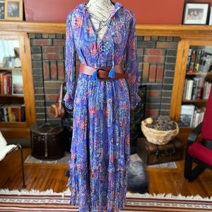 The Marais Printed Chiffon Maxi Dress by Anthropologie